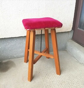 昭和レトロ スツール ミシンチェア 椅子 木製 日本のヴィンテージ アンティーク 古民家 インテリア 家具