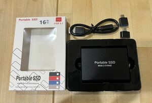 新品 外付け ポータブルSSD USB3.1 USBType-C ブラック 16TB.