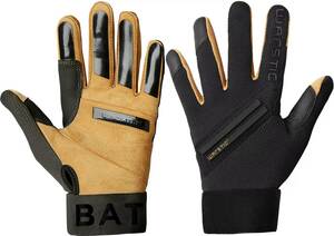 ★USサイズ S（日本Mサイズ）★ ウォースティック バッティンググローブ Warstic Adult Workman3 Batting Gloves ブラック