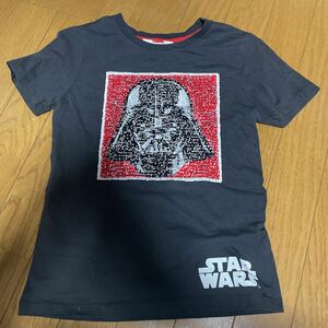 H&M スターウォーズ スパンコール 半袖 Tシャツ サイズ 134 - 140 ダークグレー ダースベイダー ストームトルーパー お手軽 ハロウィン