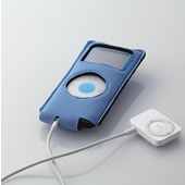 第2世代iPod nanoケース◆2ndiPod nano＆1st iPod nano専用ストレッチ素材ケース　クッション性あり◆ブルー色　ホイール部分もカバー 即決