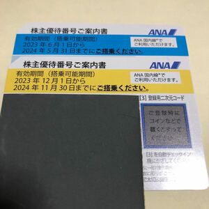 ANA 全日空 株主優待券 2枚 番号通知可 24時間以内に通知します 送料無料