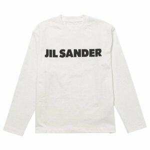 ジルサンダー Tシャツ JIL SANDER J02GC0107 J45047 102 XS クルーネック ロングスリーブ ロゴ XSサイズ ホワイト リラックスフィット