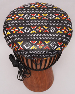 アフリカ　民族楽器　ジャンベ　ヘッドカバー　No.227　アフリカンワックス　ジェンベ　パーニュ
