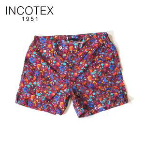 【定価2.7万・新品・50】INCOTEX mare(インコテックス マーレ）フラワープリント スイムパンツ ワイン 13A001-SW175 水着