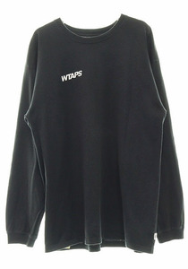 ダブルタップス WTAPS 20AW STENCIL L/S TEE BLACK 3 202ATDT-LT01S バック ロゴ プリント 長袖 Tシャツ ブラック ロンT240426 ☆AA★