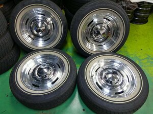 ■40759■ディーン 16インチ 7J ET40 6穴 PCD139.7 オーレンカウンター 215/65R16 【22年製8分山 要交換】 ハイエース ホワイトリボン