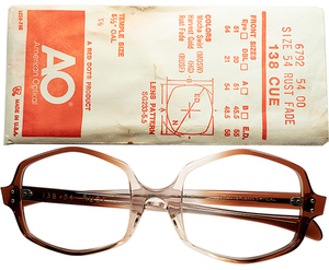 懐古的USレトロスペクティブ1960s-70s USA製デッドストック AMERICAN OPTICAL アメリカンオプティカル AO HEXAGON 六角形 size54/21 a8602