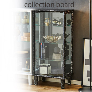 コレクションボード ブラック ディスプレイラック 幅50cm コレクションケース 飾り棚 高さ115cm ショーケース フィギュアラック