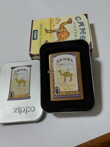 未使用　CAMEL TURKISH GOLD Zippo PLEASURE TO BURN １C.NOTE　キャメル　ジッポー　両面柄入り　金色インサイドユニット　2000年製造