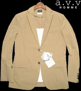 新品 春物 M 定価￥9,889▼ a.v.v Homme アーヴェーヴェーオム ITOKIN 洗濯機洗いOK テーラードジャケット ベージュ ジャケット メンズ