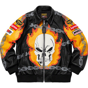 Supreme 19SS Week2 Vanson Leathers Ghost Rider Jacket Black Small オンライン購入 納品書タグ付 バンソン ゴーストライダー 黒 Sサイズ
