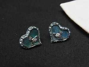 1円 ■極美品■ Vivienne Westwood ヴィヴィアンウエストウッド オーブ ペトラ カラーストーン ピアス アクセサリー シルバー系 BK0296