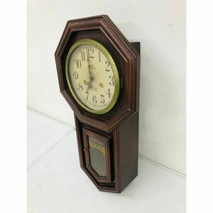 昭和レトロ 振り子時計 掛時計 NICHIBI 木製 古時計 電池式 ジャンク品