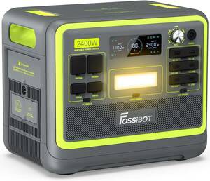 FOSSiBOT ポータブル電源 リン酸鉄リチウムバッテリー 2048Wh/640000mAh 大容量 UPS機能 純正弦波 充電速度調整 急速充電 1.5時間満充電