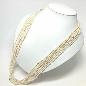 ［淡水パール7連ネックレス］m 約68.4g 約71.0cm pearl パール jewelry necklace ジュエリー accessory アクセサリー DA5/DB0