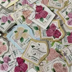 増量可☆124 使用済み切手 変形 薔薇ばら 100枚