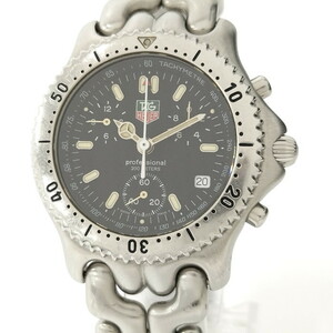 【中古】TAG Heuer セルクロノグラフ プロフェッショナル 200m 腕時計 SS ブラック文字盤 クォーツ CG1110-0