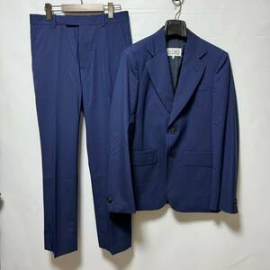 良品 メゾンマルジェラ 20年春夏ウールセットアップスーツ 46(M) Maison Margiela メンズ Navy Extra Fine Wool Suit テーラードジャケット