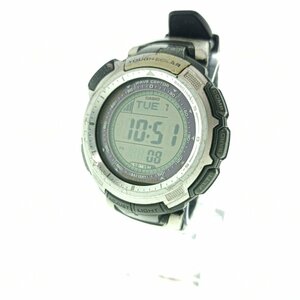 稼働 CASIO SPORT カシオ スポーツ PROTREK プロトレック PRW-1300J シルバー デジタル 多機能 タフソーラー メンズ 腕時計 中古