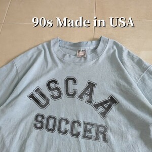 90s USA製 USCAA　カレッジロゴ　Tシャツ シングルステッチ　L