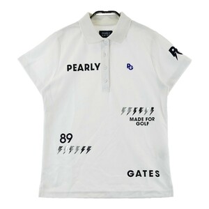 【1円】PEARLY GATES パーリーゲイツ 2022年モデル 半袖ポロシャツ 総柄 ホワイト系 1 [240101169710] レディース