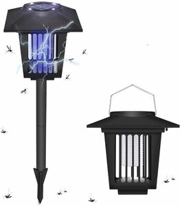 電撃殺虫器 蚊取り器 ソーラー充電方式 物理強力殺虫 誘蛾灯 捕虫器 虫退治 UV光源吸引式殺虫灯 自動点灯