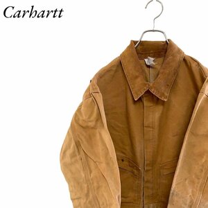 １スタ　J6 カーハート　44　アメリカ古着　USA製　ダック　ツナギ　オールインワン　ワーク　作業着　ブラウン　Carhartt メンズ