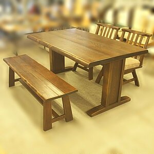 【直接限定】karimoku カリモク ダイニングテーブルセット 4点セット テーブル/ベンチ/回転チェア2脚 食卓テーブル 食卓椅子