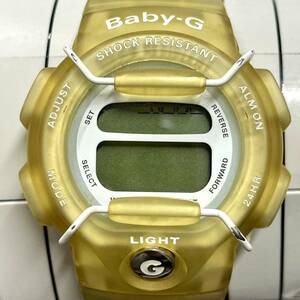 【電池切れ】CASIO カシオ Baby-G ベビージー クォーツ 腕時計 デジタル文字盤 ライトイエロー系 メンズ BG-350