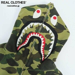 ☆A BATHING APE/アベイシングエイプ CAMO SHARK FULL ZIP HOODIE パーカー/M /060