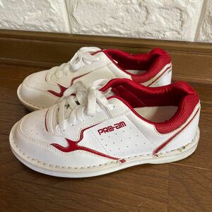 ABS PRO-am ボウリングシューズ 靴 22.5EE 白 赤 ホワイト レッドライン レディース メンズ ユニセックス 男女兼用
