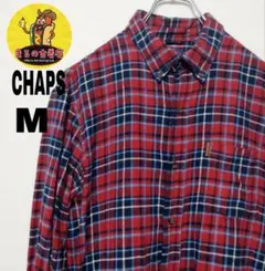 usa古着 CHAPS ネルシャツ　M レッド　ネイビー　ブルー　チェック