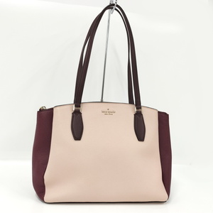 【中古】Kate Spade トートバッグ レザー ピンク パープル