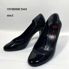 VIVIENNE TAM エナメルラウンドトゥパンプス　ブラック　2(23cm)