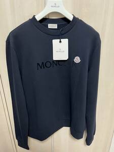 XXLサイズ【未使用】MONCLER レタリングロゴ スウェット　ネイビー色　正規品　◆定価９万円◆