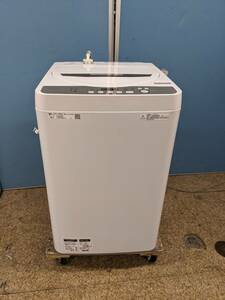 SHARP 全自動電気洗濯機 6.0kg ES-GE6D 2019年製 穴なし槽で節水・黒カビブロック!!槽の樹脂まるごと抗菌加工 OS
