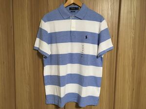 【タグ付き新品】POLO RALPH LAUREN ポロラルフローレン サイズL 半袖ポロシャツ メンズ ボーダー柄 ラガーシャツ