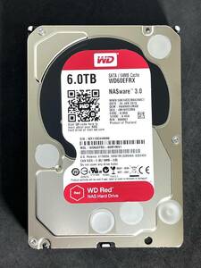 【送料無料】　★ 6TB ★　WD Red　/　WD60EFRX　【使用時間：140ｈ】稼働少　2015年製 Western Digital RED　3.5インチ 内蔵HDD SATA　