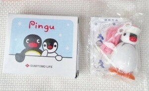 2点 ピングー 印鑑ケース+シャボン玉/住友生命 ピンガ PINGU ペンギン ノベルティ 非売品 はんこ フィギュア 人形 マスコット キャラクター