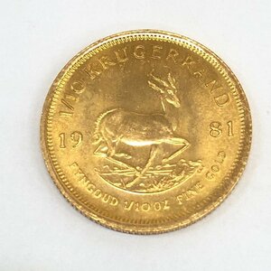 K22　金貨幣　南アフリカ　クルーガーランド金貨　1/10オンス　重量3.3g【CCAY7057】