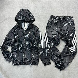 【格安送料】新品未使用 adidas Lサイズ アディダス 総柄 パーカー セットアップ ボトムス ジョガーパンツ 軽量 ウーブン ナイロン 正規品