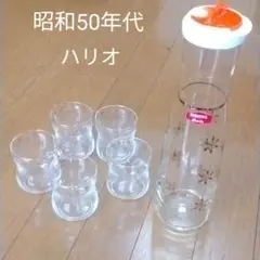 【昭和レトロ】ハリオの耐熱ガラスフリーザーポットと冷茶器グラス