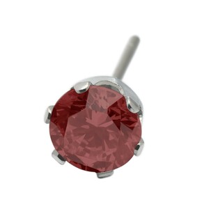 【バラ売り/1個】 ピアス サージカルステンレス キュービックジルコニアのスタンダードなピアス 石：5.0mm 赤