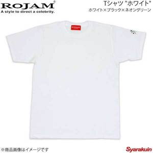 ROJAM ロジャム Tシャツ ホワイト ユニセックスモデル/レディースモデル ホワイト×ブラック×ネオングリーン サイズ：S 70-T202-1S