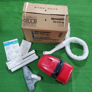 SHARP シャープ 掃除機 EC-21F 床移動形電気掃除機 動作確認済み レッド 昭和レトロ 希少品 当時物 箱 説明書あり