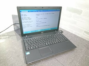 【ジャンク品】管1R166 acer TravelMate P453 BA50 CPU core i5-3230M Bios起動OK HDD無し、HDDマウント無し、メモリー2GB、バッテリー有り