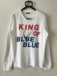 ＊ ブルーブルー　BLUE/BLUE 聖林公司 HRM ロゴ 碇 プリント 長袖 Tシャツ カットソー トップス 日本製 2/M BJBJ.E