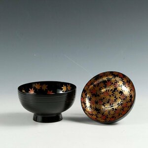 ◆◇名工 輪島塗最高峰 慶塚( Keizuka/ Ishikawa) 見事な春秋蒔絵 吸物椀 1客 2客購入で共箱◇◆懐石道具 和食器 おしゃれな器 dy13317-J