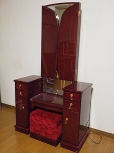 豊20A13/家〇北谷家具 ドレッサー Kit Furniture ドレッサー 変形半三面 中古品〇